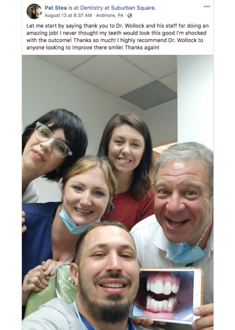 Pat's Selfie With the Dentistry at Suburban Square Team After Invisalign